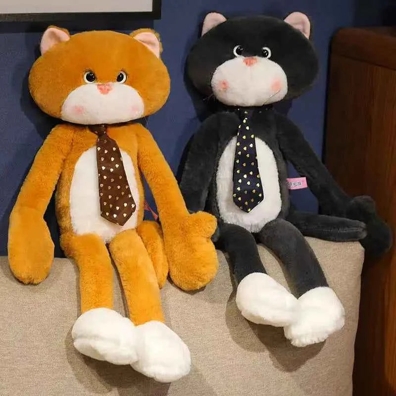 Kawaii Long Arm Anime Cat Plush Toy – Soft Stuffed Doll in 2 Colors & 3 Sizes (40–80cm)
