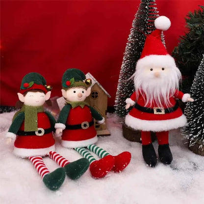 Cute Christmas Elves Stuffed Plush Dolls - Xmas Tree Hanging Ornament & Party Decor