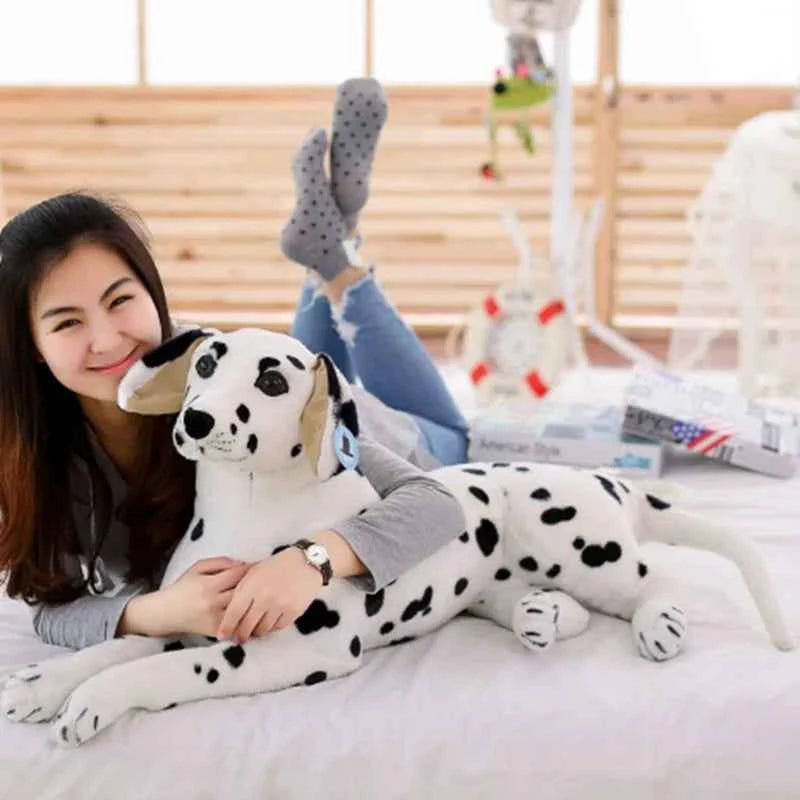 Giant Realistic Dalmatian Dog Plush Toy – 35.4" Simulation Puppy Body Pillow