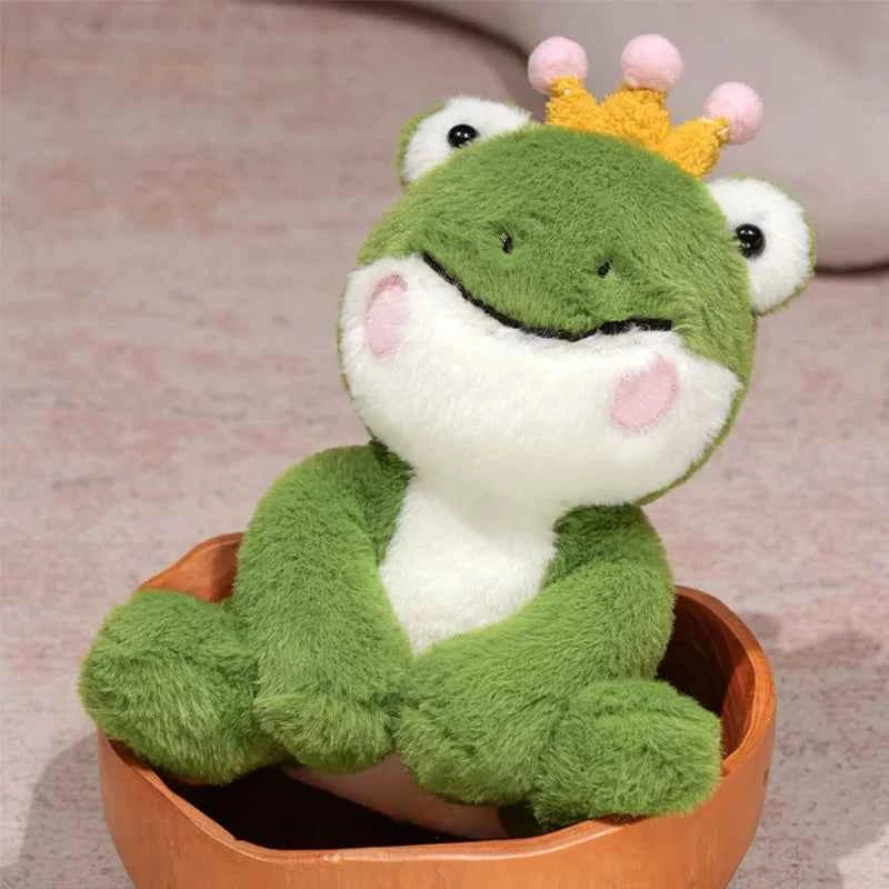 Funny Cute Green Frog Prince Plush Toy Soft