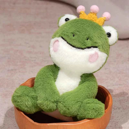 Funny Cute Green Frog Prince Plush Toy Soft