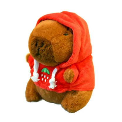 Cute 12cm Capybara Plush Toy: Hoodie, Wings & Keychain/Pendant Gift
