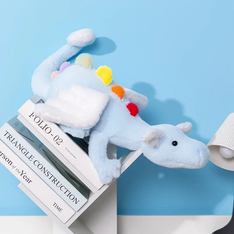 Colorful Little Flying Dragon Plush Toy – Soft Dragon Stuffed Animal Lake Blue 23.6" (60cm)