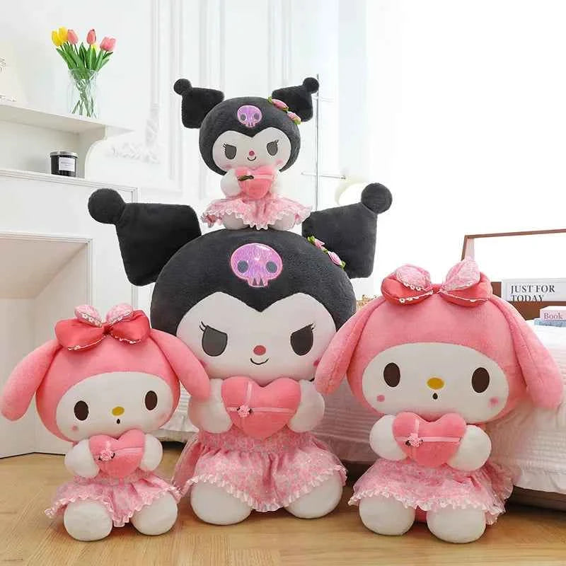 40/50/60cm Sanrio Kuromi Melody Hello Kitty Plush Toy Kawaii Cartoon Big Size Plush Doll Soft Stuffed Pillow Kids Birthday Gifts