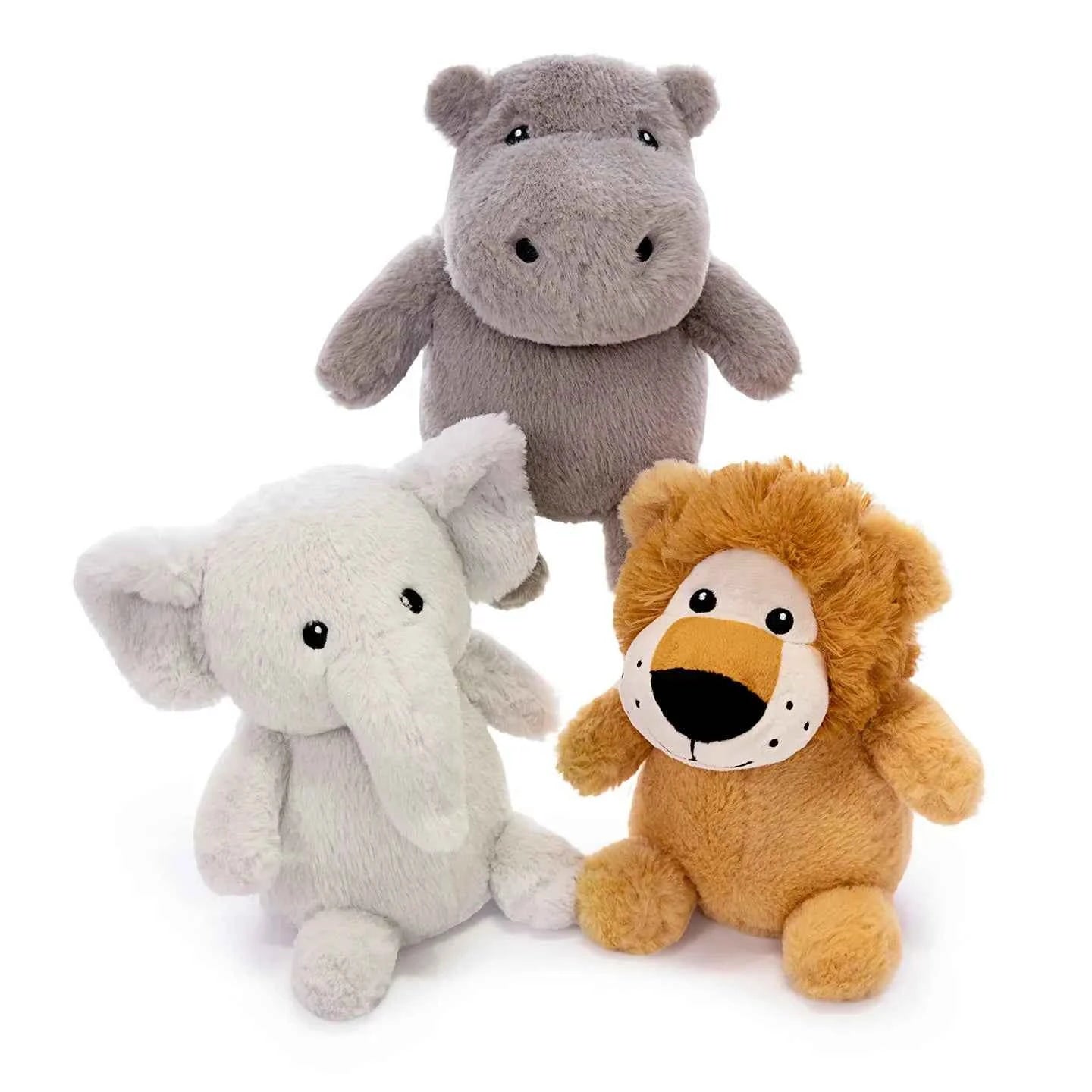 26CM Cute Elephant Hippo Lion Plush Toys Soft Stuffed Cartoon Animal Doll Cute Fat Forest Doll For Birthday Gifts