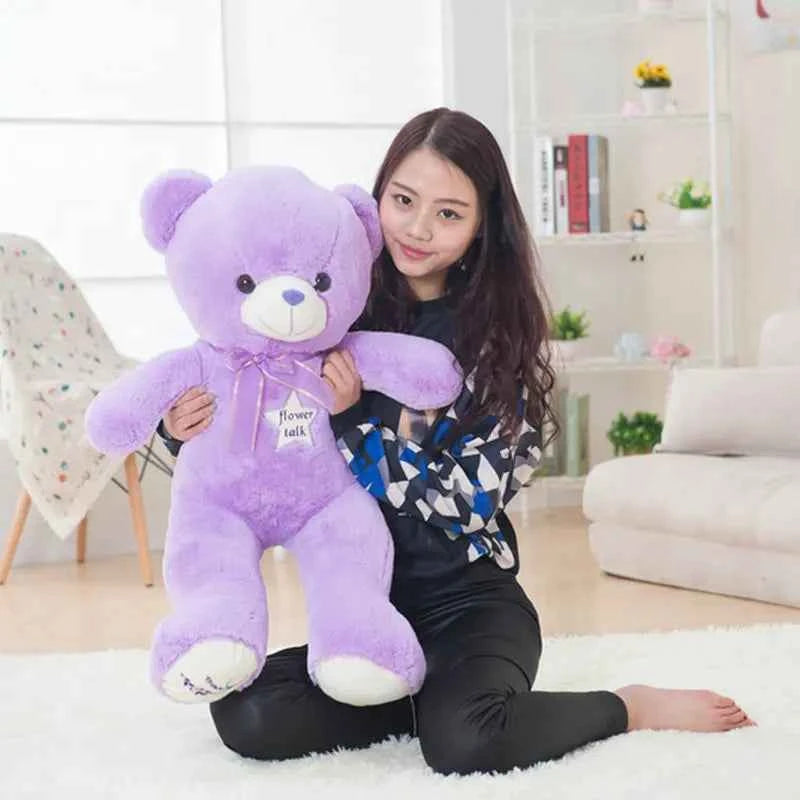 Giant Purple Bear Plush Toy (13.8-47.2 in) - High Quality Stuffed Animal Doll Gift