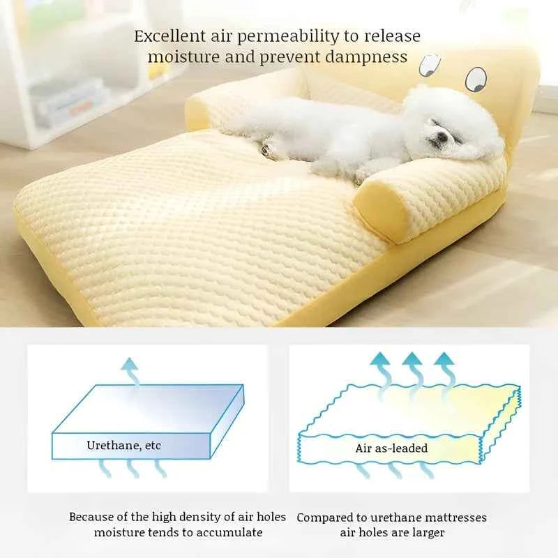 Pet Sofa Ice Doudou Backrest Big Eye Cushion Cool Feeling