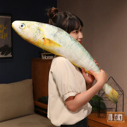 Giant Yellow Croaker Fish Plush Toy – Realistic Stuffed Fish Body Pillow