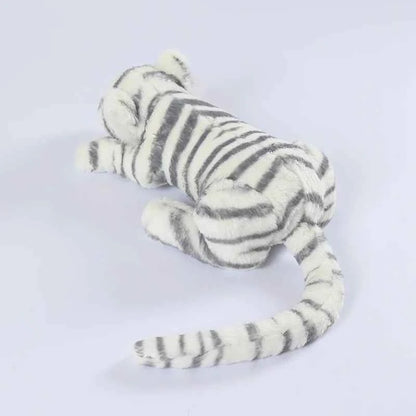 Cute Lifelike Lying Snow Tiger Stuffed Plush Toys Soft White Simulation Animals Tigers Plushies Doll Birthday Gifts
