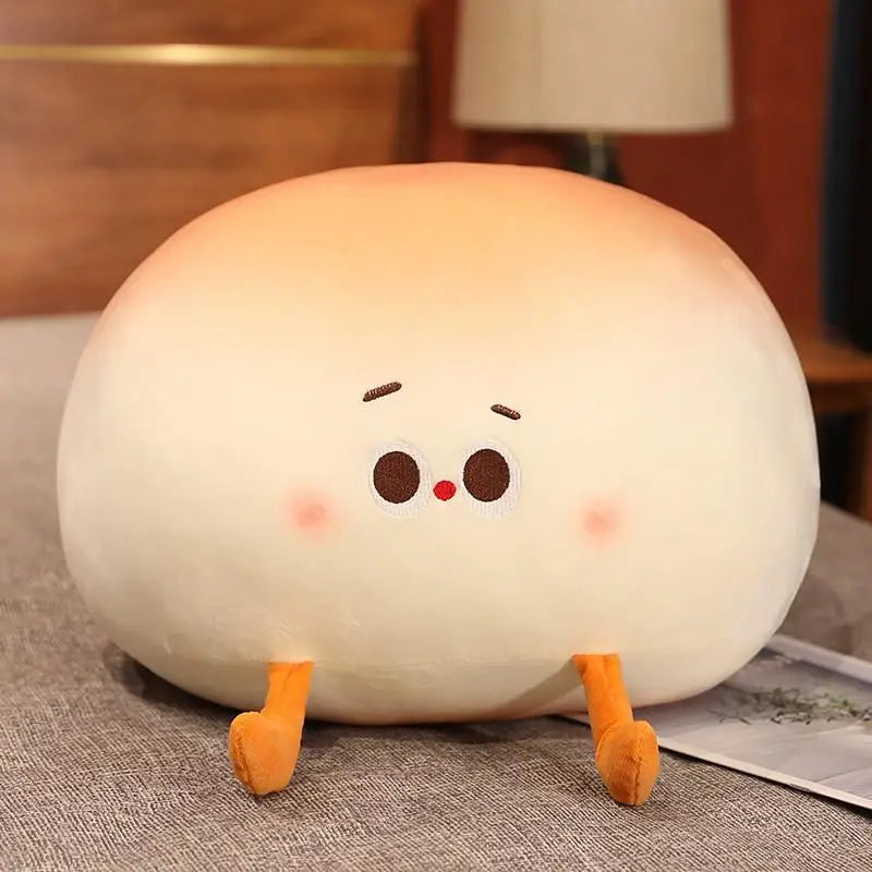Kawaii Bread and Bun Plush Pillow - Soft Stuffed Food Cushion Toy and Gift, 30cm and 40cm Multicolor