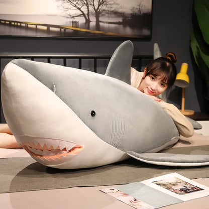 Giant Shark Plush Pillow – Long Sea Animal Stuffed Cushion