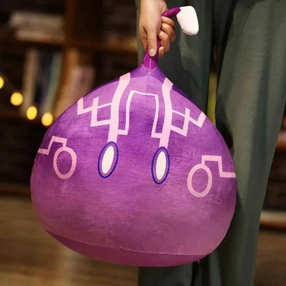 Genshin Impact Elemental Slime Plush Pillow - Soft Stuffed Cushion Collectible Gift, 7 Elements and 2 Sizes
