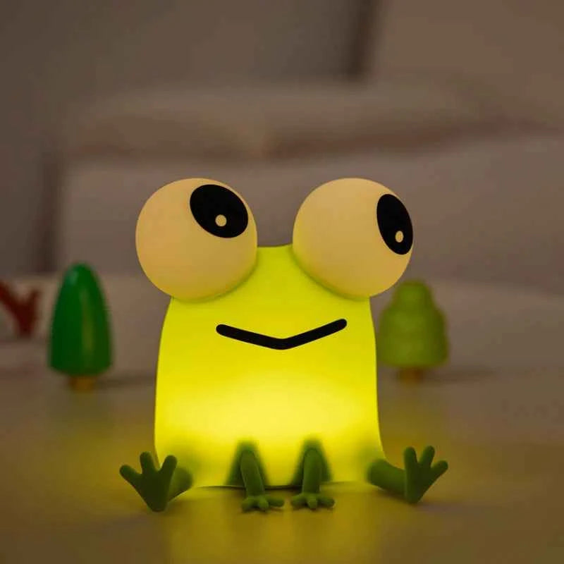 Kawaii Animal Silicone Night Light - Rechargable Fox/Duck/Frog Touch Sensor Lamp