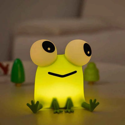Kawaii Animal Silicone Night Light - Rechargable Fox/Duck/Frog Touch Sensor Lamp