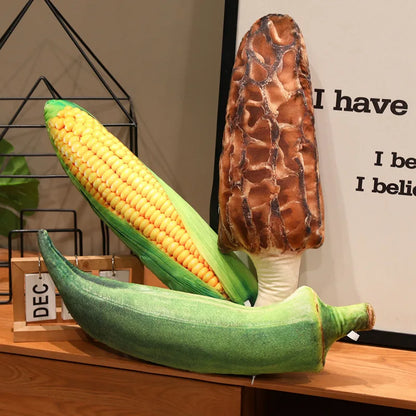 Kawaii Simulation Vegetable Plush Pillow - Funny Stuffed Corn Cucumber Okra Mushroom Sleep Cushion and Gift, 70cm