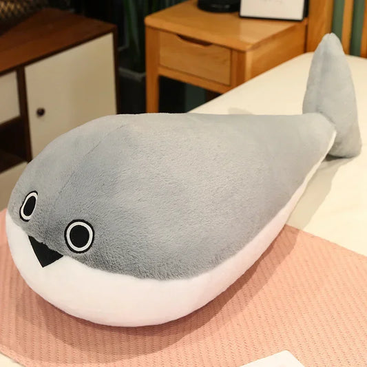 Sacabambaspis Plush Toy – Giant Lifelike Prehistoric Fish Stuffed Pillow Gray