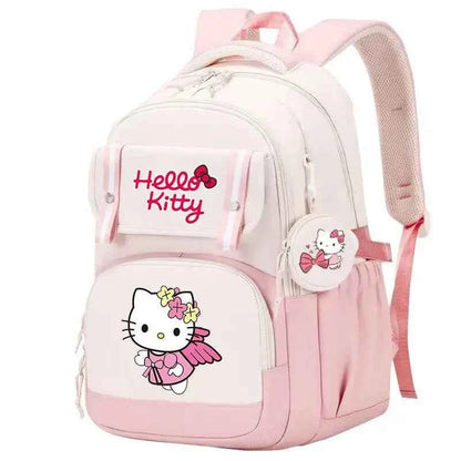 Hello Kitty Large Capacity Backpack Cartoon Daypack Travel Commute Knapsack School bag for Kids Girls Mochila With Coin Purse