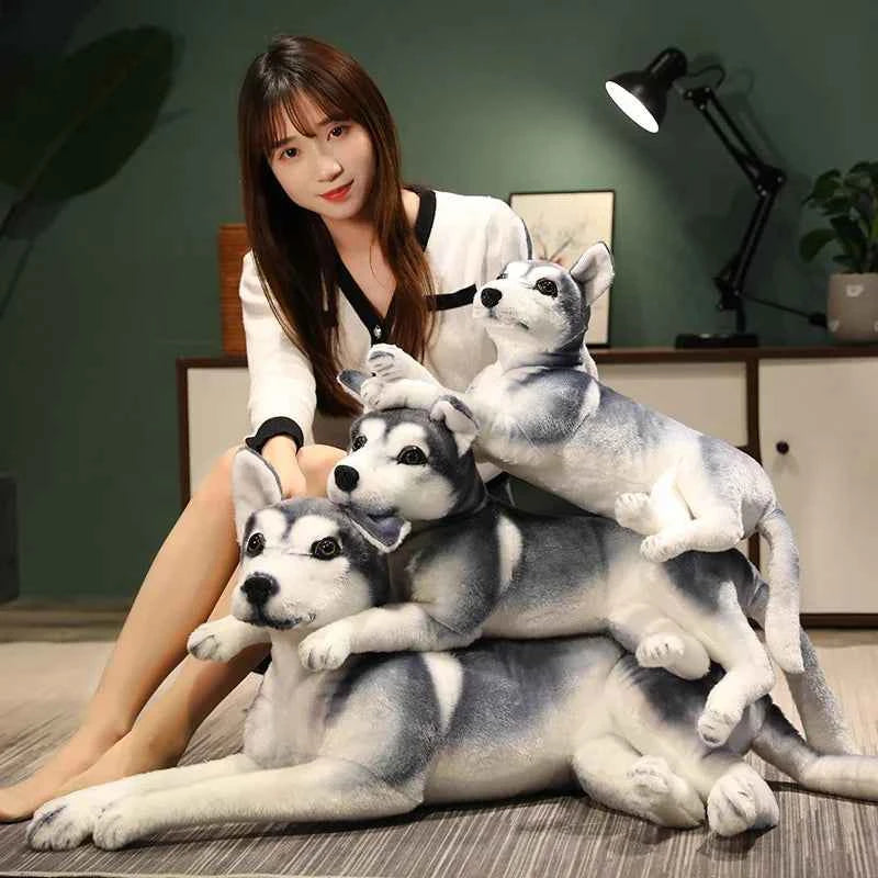 Realistic Husky Plush Toy – Simulation Siberian Husky Stuffed Dog