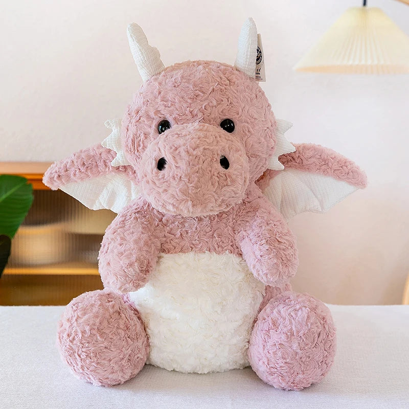 Green Little Flying Dragon Plush Toy – Soft Stuffed Dragon Pillow Pink