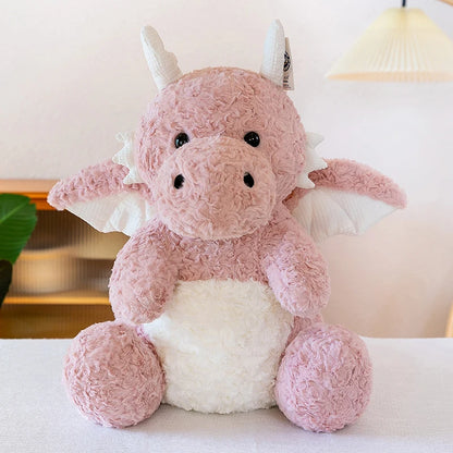 Green Little Flying Dragon Plush Toy – Soft Stuffed Dragon Pillow Pink