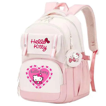 Hello Kitty Large Capacity Backpack Cartoon Daypack Travel Commute Knapsack School bag for Kids Girls Mochila With Coin Purse