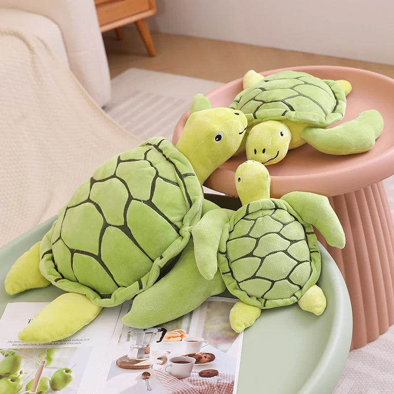 Kawaii Sea Turtle Plush Pillow – Soft Stuffed Tortoise Cushion (30–80cm)