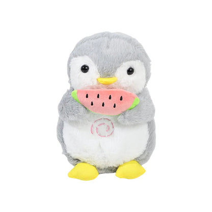 Watermelon Penguin Breathing Plush Toy – Music & Light Companion