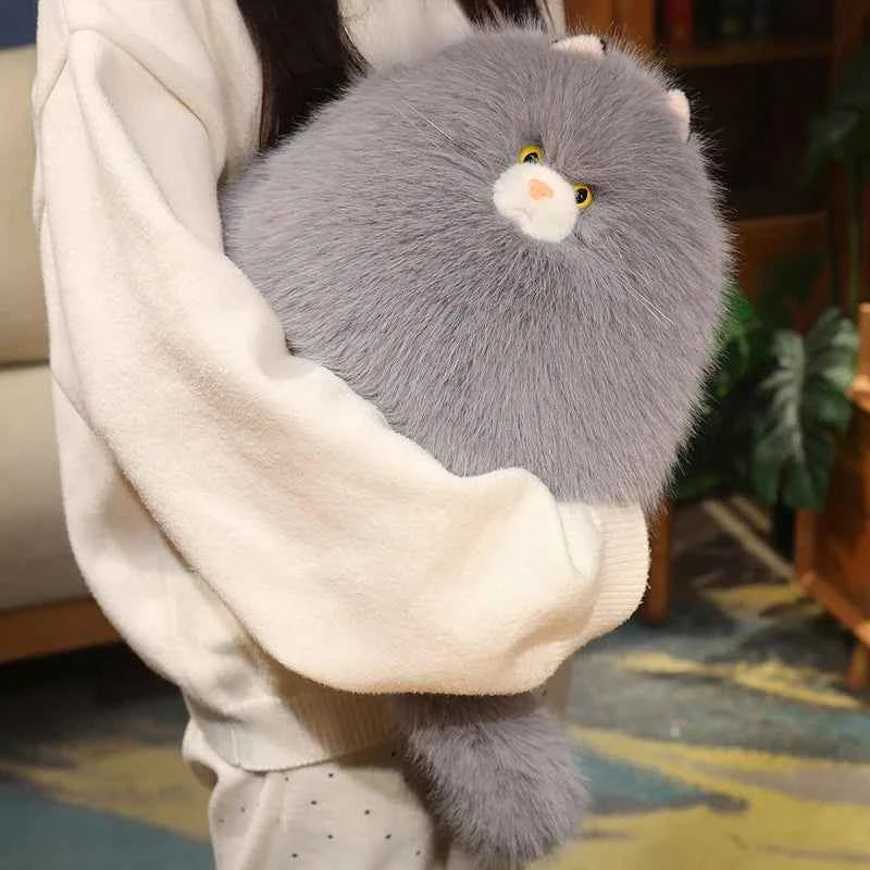 Fluffy Cat Plush Toy – Soft Stuffed Cat Pillow