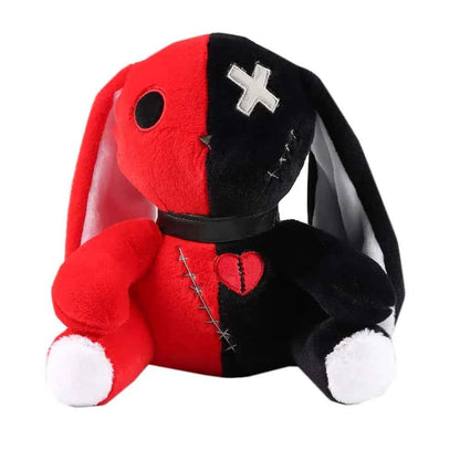23cm Spooky Gothic Bunny Plush Toy Creepy Rabbit Plushie Stuffed Animal Toys Cute Horror Doll for Birthday Gift Halloween Decor