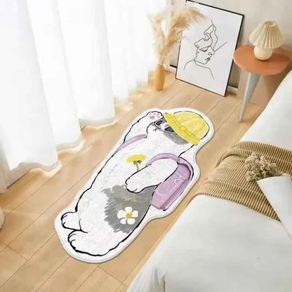 Cartoon Cat Carpet Plush Warm Bedside Blanket Cute Girlish JFYR lint-free 7
