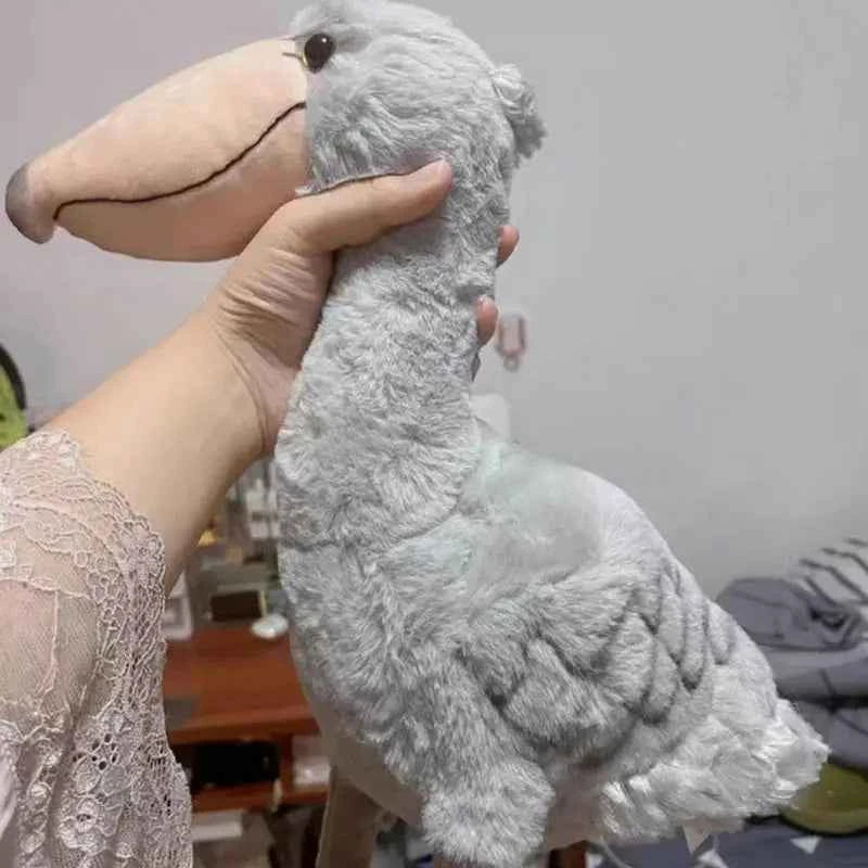 Kawaii Realistic Shoebill Plush Doll - Soft Stuffed Bird Pillow and Unique Gift, 45cm