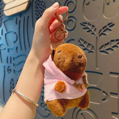 Cute 12cm Capybara Plush Toy: Hoodie, Wings & Keychain/Pendant Gift