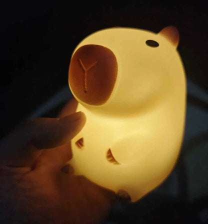 Kawaii Capybara Night Light - Cute Cartoon Silicone Creative Bedside Sleep Lamp