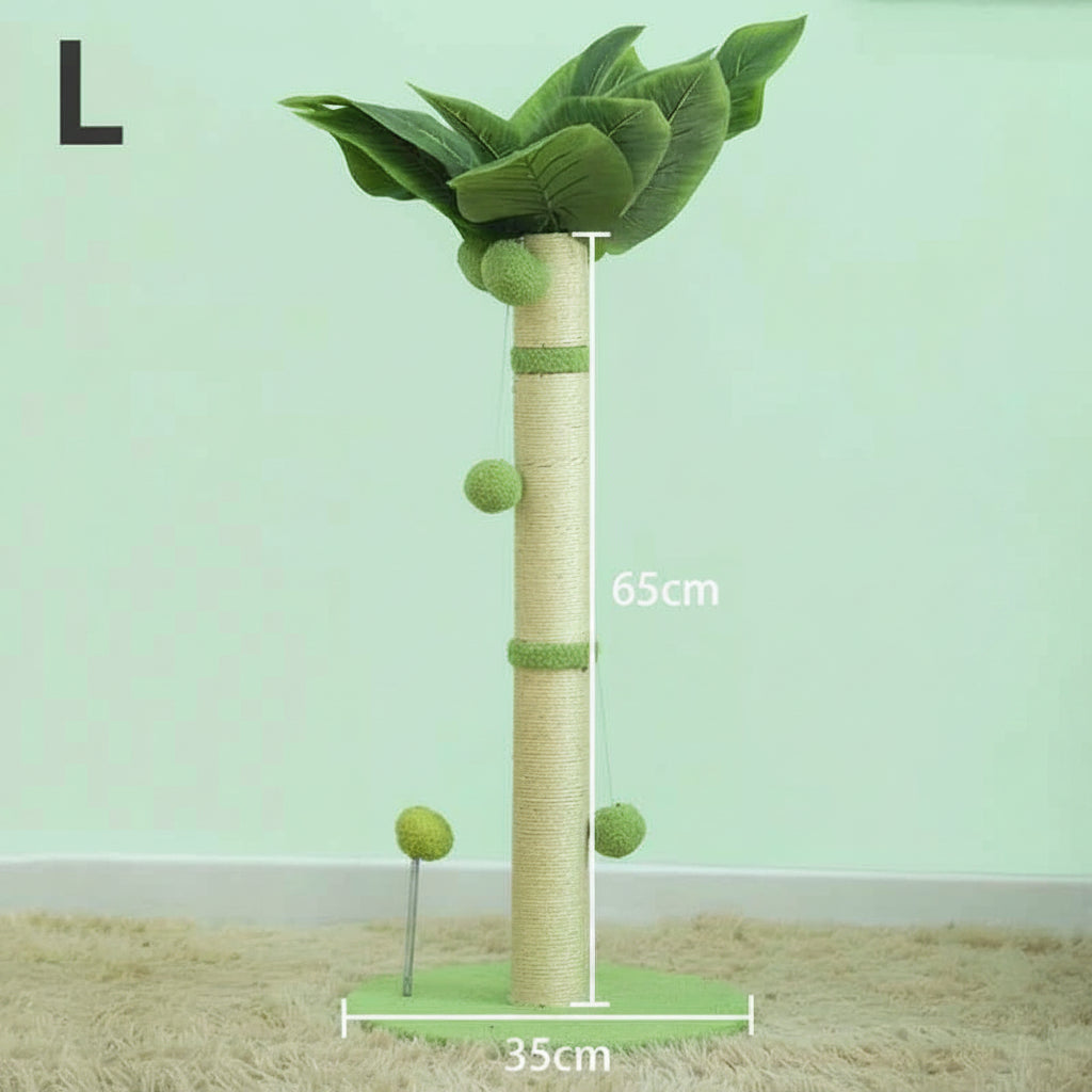 Cat Scratching Post Tree 65cm – Sisal Rope Scratch Tower with Hanging Toys Light Green 65cm (25.6")