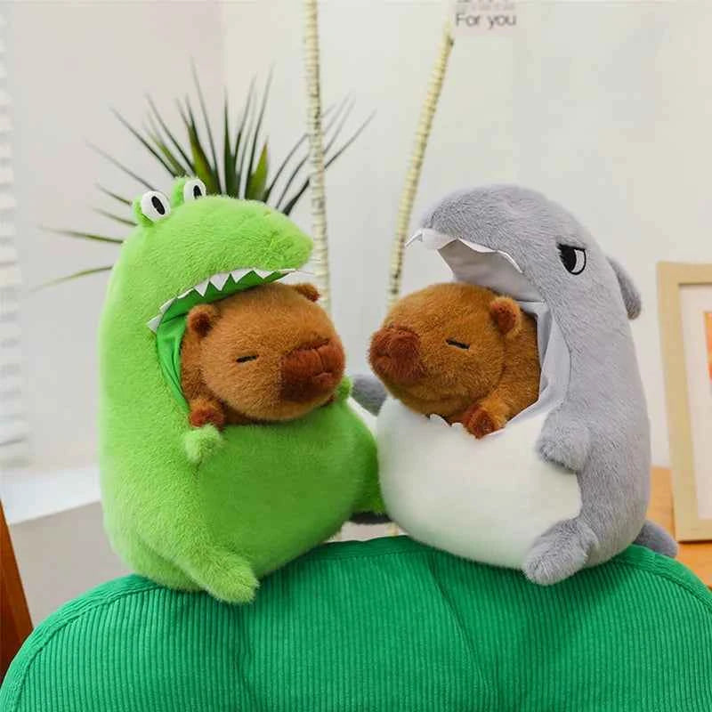 Cute Crocodile Shark Capybara Peripheral Plush Doll Capibara Plush Doll Giant Kawaii Stuffed Animal Doll Kids Birthday Gift Toys