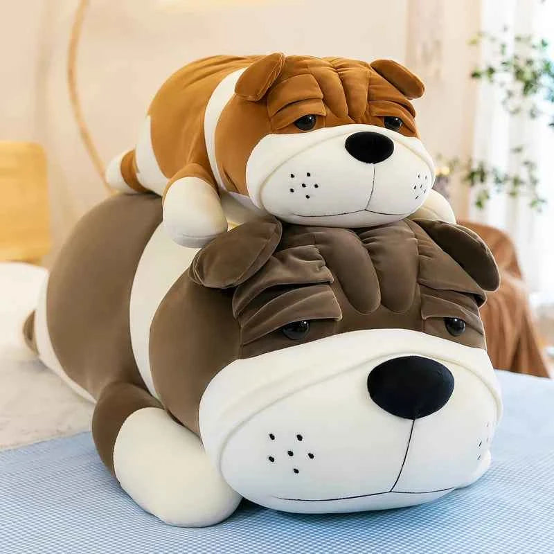 Kawaii Shar Pei Dog Plush Pillow - Super Soft Stuffed Sleep Pillow and Cuddle Toy Gift, 2 Colors and 3 Sizes