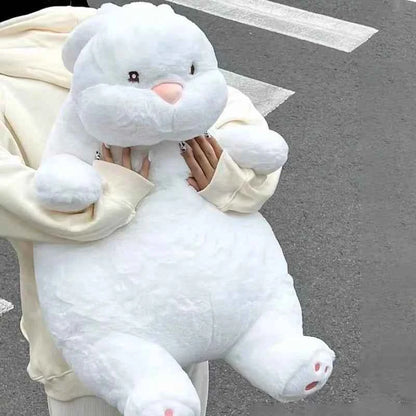 Big Lazy Rabbit Plush Dolls Soft Cute White Bunny Animal Toy Baby Sleep Pillows Kawaii Cushion Decor for Kids Girl Birthday Gift
