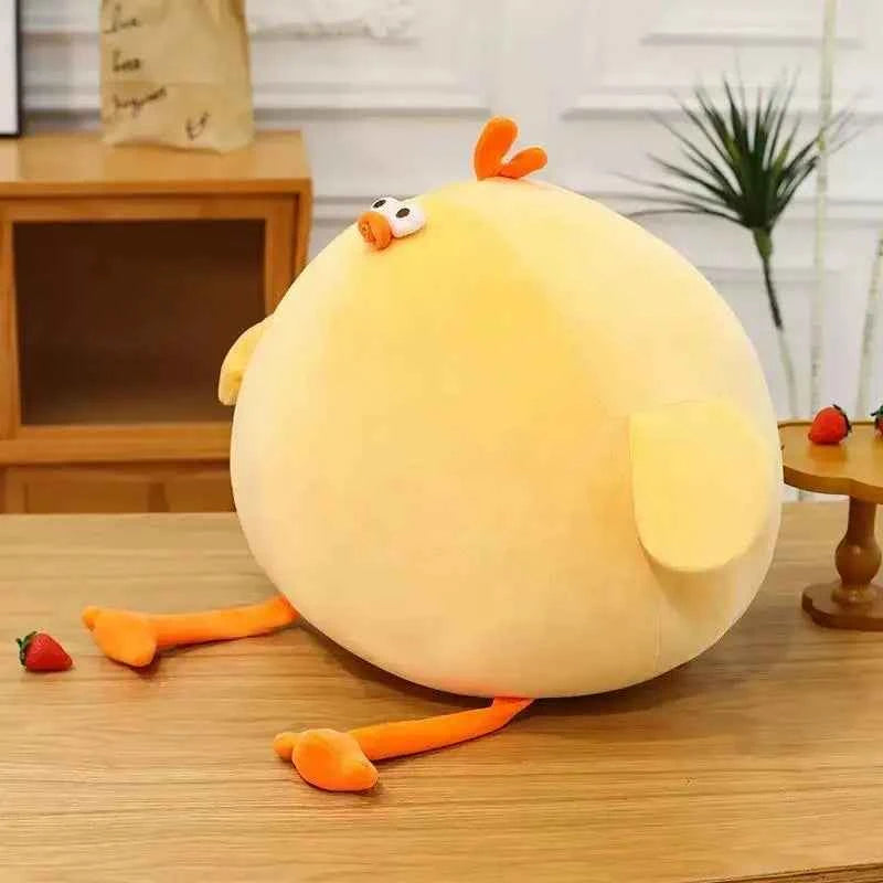 Funny Fat Chicken Plush Toys Pillow Soft Simulation Cute Yellow