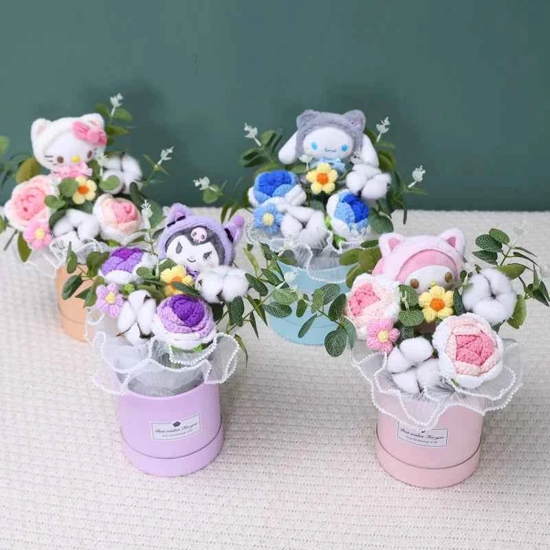 Sanrio Plush Bouquet (11.8-13.8 in) - My Melody/Kuromi/Cinnamoroll Hug Bucket Gift