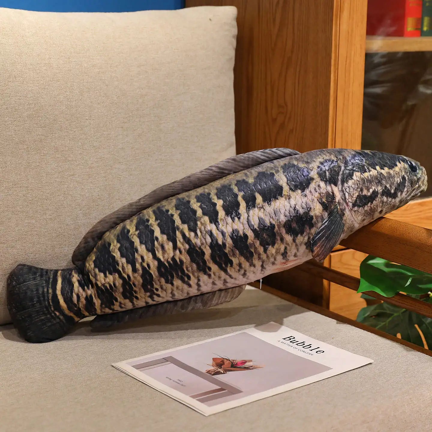 Realistic Carp Plush Pillow – Kawaii Fish Stuffed Animal Cushion Snakehead