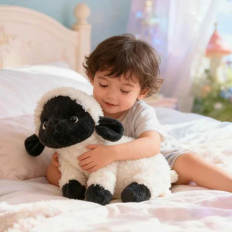 Fluffy Cute Sheep Doll Stuffed Toy Gift Black and white sheep Little Sheep Room Decoration