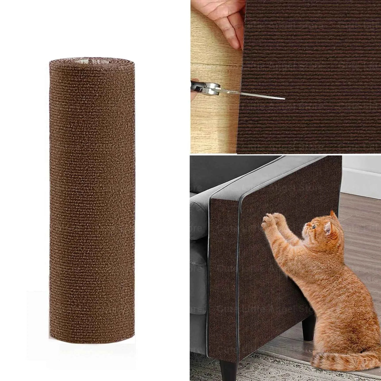 40x300cm Cat Scratcher Sofa Protector Cats Scratcher Pad Brown