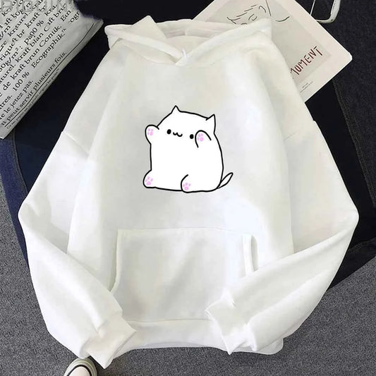 Bongo Cat Hoodies for Women Kawaii Graphic Sweatshirts Men Clothing Female Casual Y2k Clothes Long Sleeve Pullover Streetwear