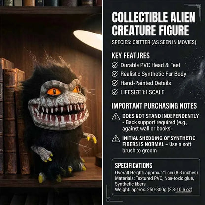 Soft Black Fur Horror Monster Doll Detailed Scary Face With Yellow Claws Perfect For Halloween Party Decor Or Critters Fans