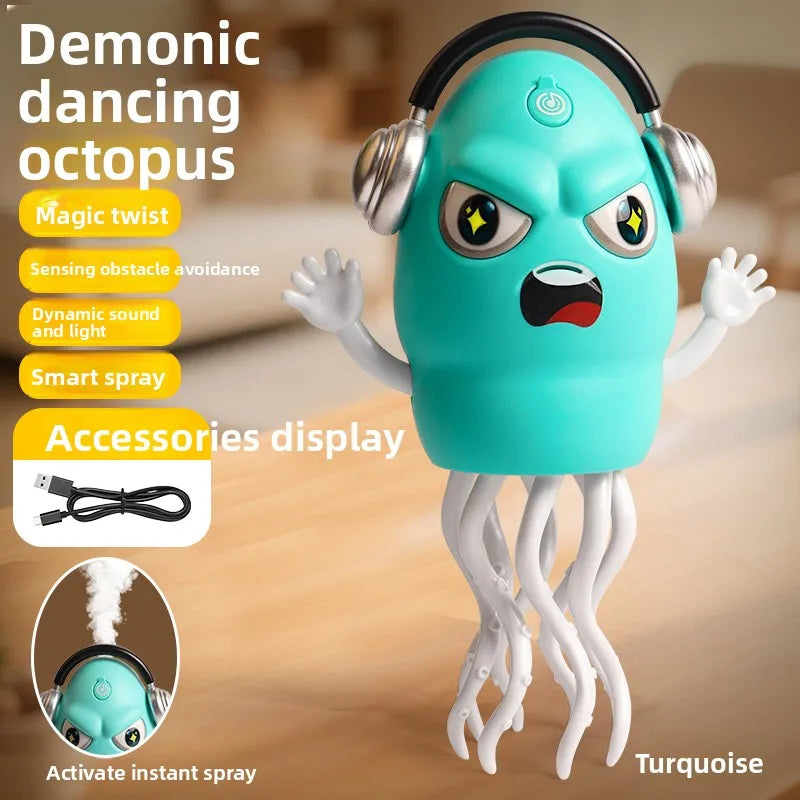 Kawaii Dancing Octopus Electronic Pet Toy – USB Rechargeable Interactive Kids Toy (6 Colors) Spray green