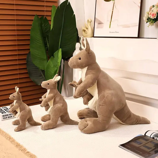 Mother & Baby Kangaroo Plush Toy – Cute Kangaroo Stuffed Animal Pillow