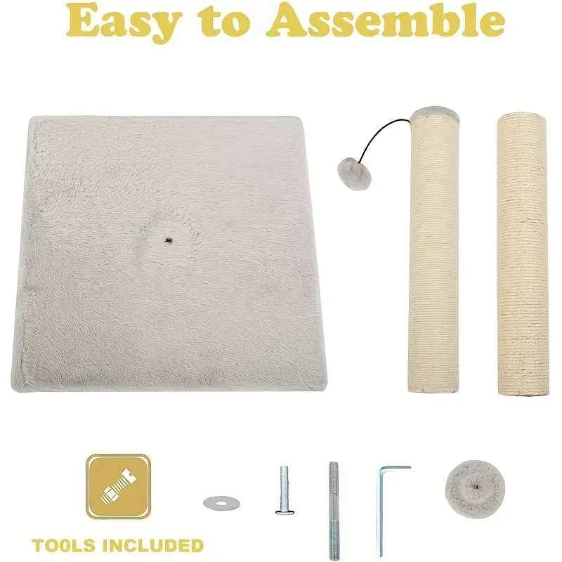 Two Section Vertical Sisal Material Safe Cat Climbing Frame