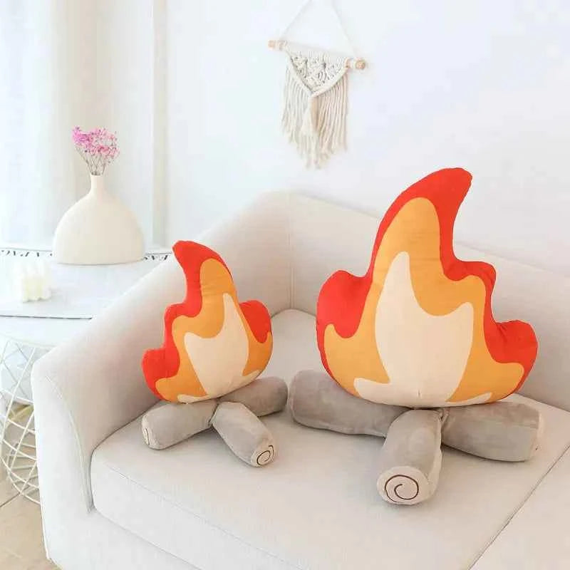 30/45cm Fashion Simulation Bonfire Plush Toy Soft Stuffed Cartoon Fire Doll Creative Home Living Room Pillow Cushion Decor Gift
