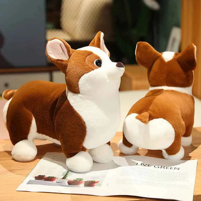 Kawaii Corgi Plush Doll - Soft Stuffed Puppy Toy Room Decor and Gift, 3 Sizes