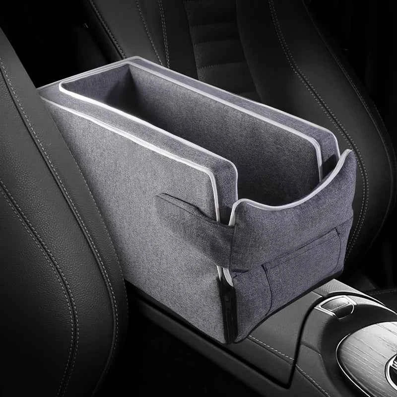 Car Center Console Pet Bed Mat Fiber Pet Safety Seat Cat & grey